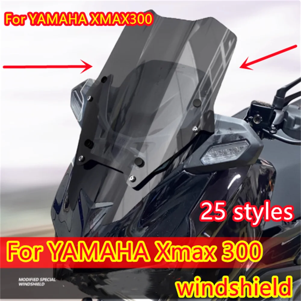 

Для Yamaha 25 стилей XMAX 300 спортивное короткое переднее лобовое стекло черненые аксессуары для лобового стекла YAMAHA XMAX 300 Yamaha x max 300