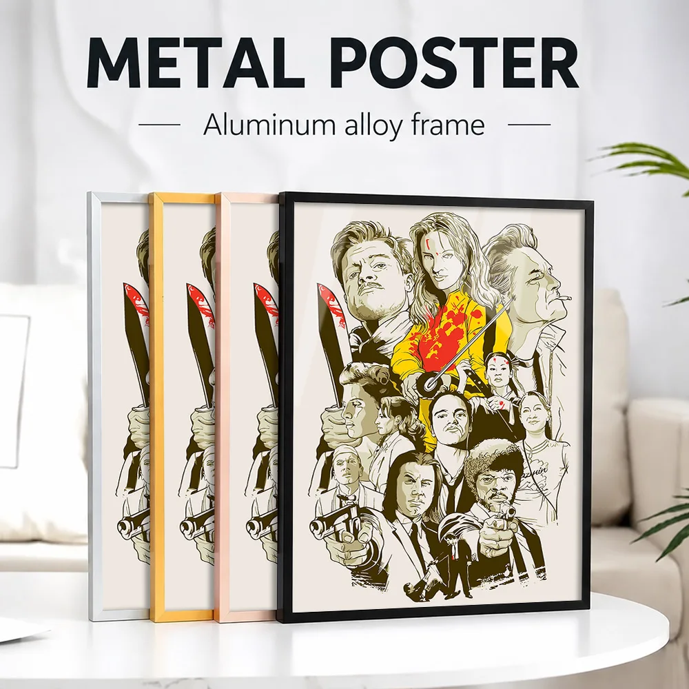 quentin-tarantino-movies-metal-poster-with-aluminum-alloy-frame-personalized-photo-modern-visual-style-wall-art-for-media-room