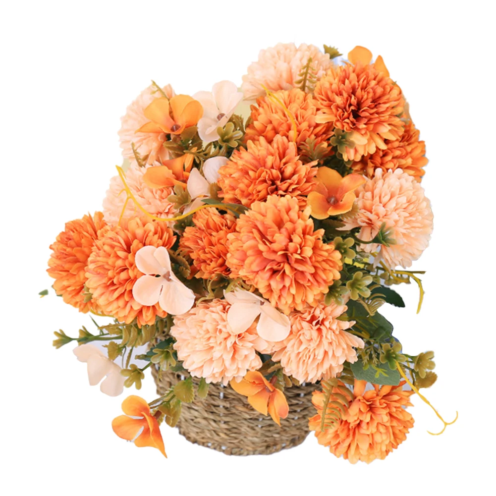 Fake Flower Arrangement Artificial Chrysanthemum Bouquet Vibrant Petals Wide Application Delicate Material Easy Maintenance