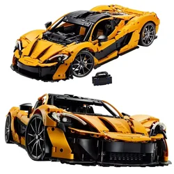 2024 New 42172 Yellow P1 Hypercar Model Building Blocks 1:8 Super Racing Car Set Bricks Technical Toys For Boy Christmas Gifts