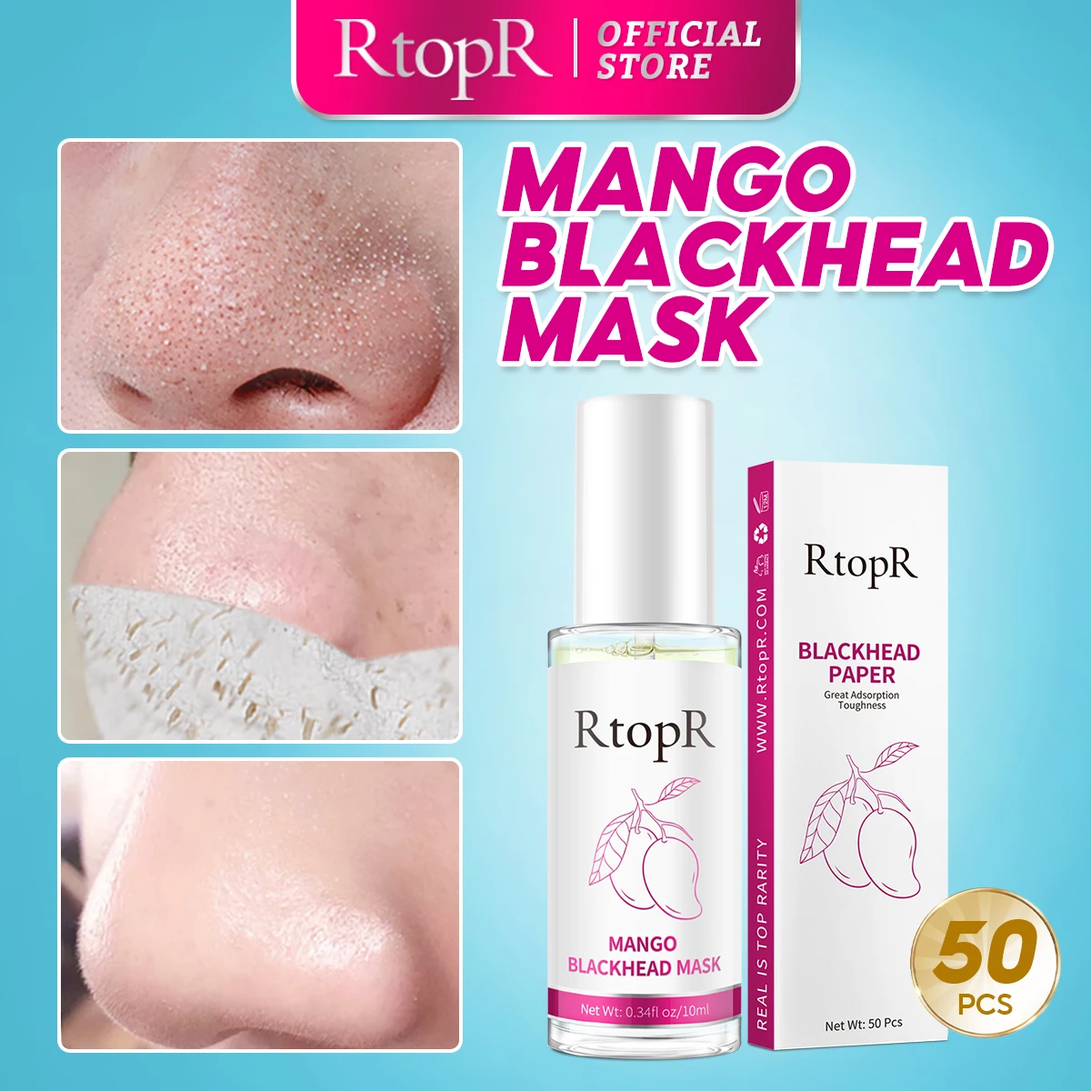 

Removes Blackheads Deep Cleans Pores Softens Cuticles Absorbs Excess Oil and Dirt Mango Extract Safe and Natural Shrink Pores