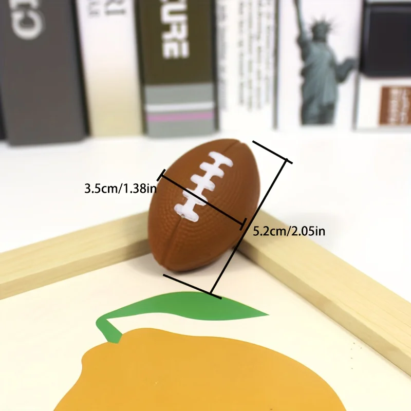 5pcs 5.2 * 3.5cm/2.05 * 1.38in Small British American Mini Rugby Stress Relief Outdoor Sports Toys Foam Stress Relief PU Ball