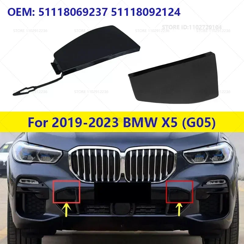 For 2019-2023 BMW X5 40i 40ix 45ex 50ix M50ix (G05) Front Bumper Tow Hook Cap Cover (No paint) 51118069237 51118092124