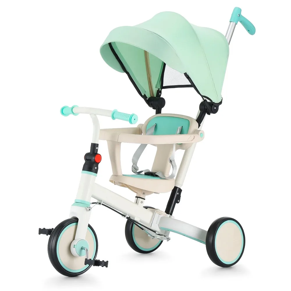 Shining Kids Push Trike with Soft Plastic Canopy Seat Music-Enabled Ride on Style Made in China for 2-4 Year Old Children