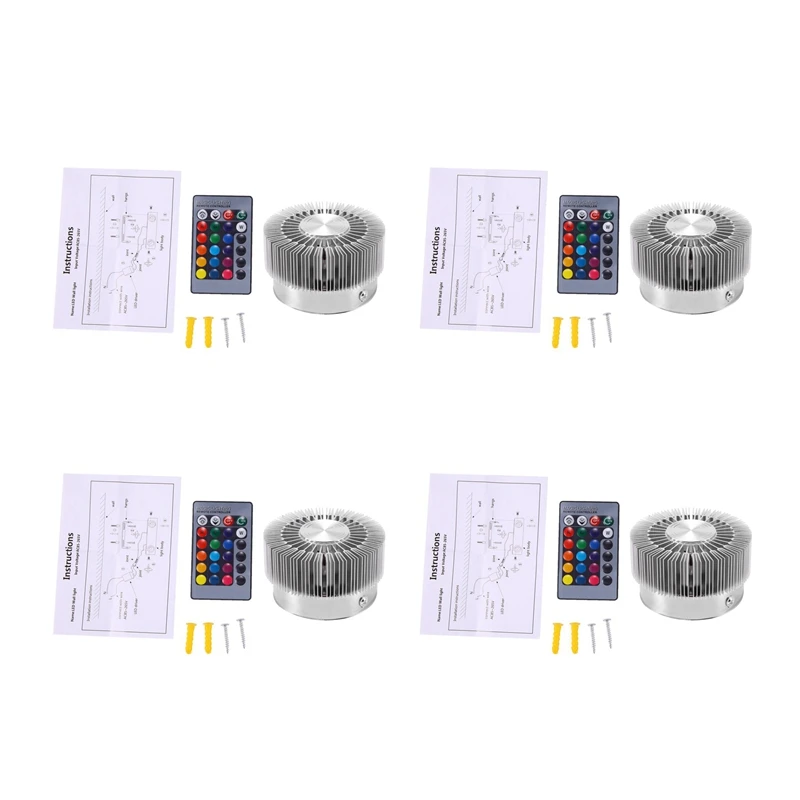 

4X3W красочный RGB настенный светильник с подсолнухом, современное светодиодное освещение для внутреннего украшения, коридора, ресторана