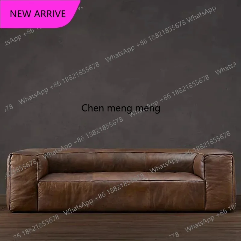 

CC Leather Living Room Sofas Luxury Brown Italian Nordic Lazy Puffs Couch Double Lounge Floor Divano Soggiorno