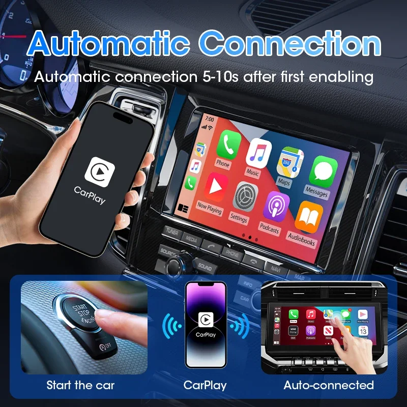 Srnubi cableado a inalámbrico Carplay 2 en 1 Android auto Mini adaptador conexión automática 5,8 GHz Wifi OTA actualización Plug and Play Universal