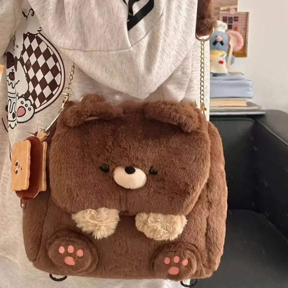 Bolso de hombro de felpa Capybara de gran capacidad, mochila informal linda, bolso escolar para estudiantes, bolso de animales de dibujos animados,