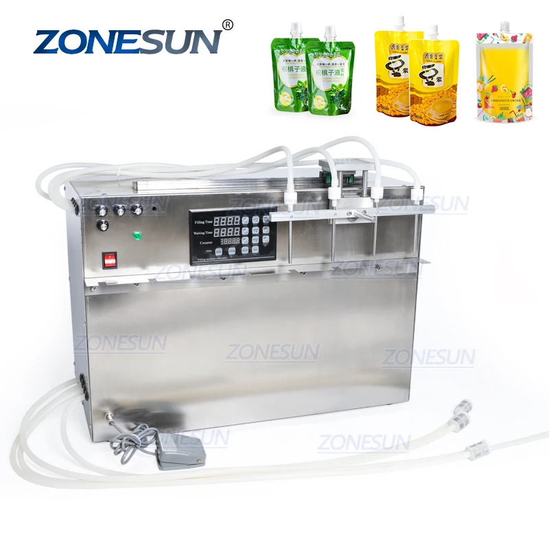 ZONESUN Spout Pouch Beverage Bag Liquid Filling Machine Digital Control Compact Precise Numerical Control Filling Machine