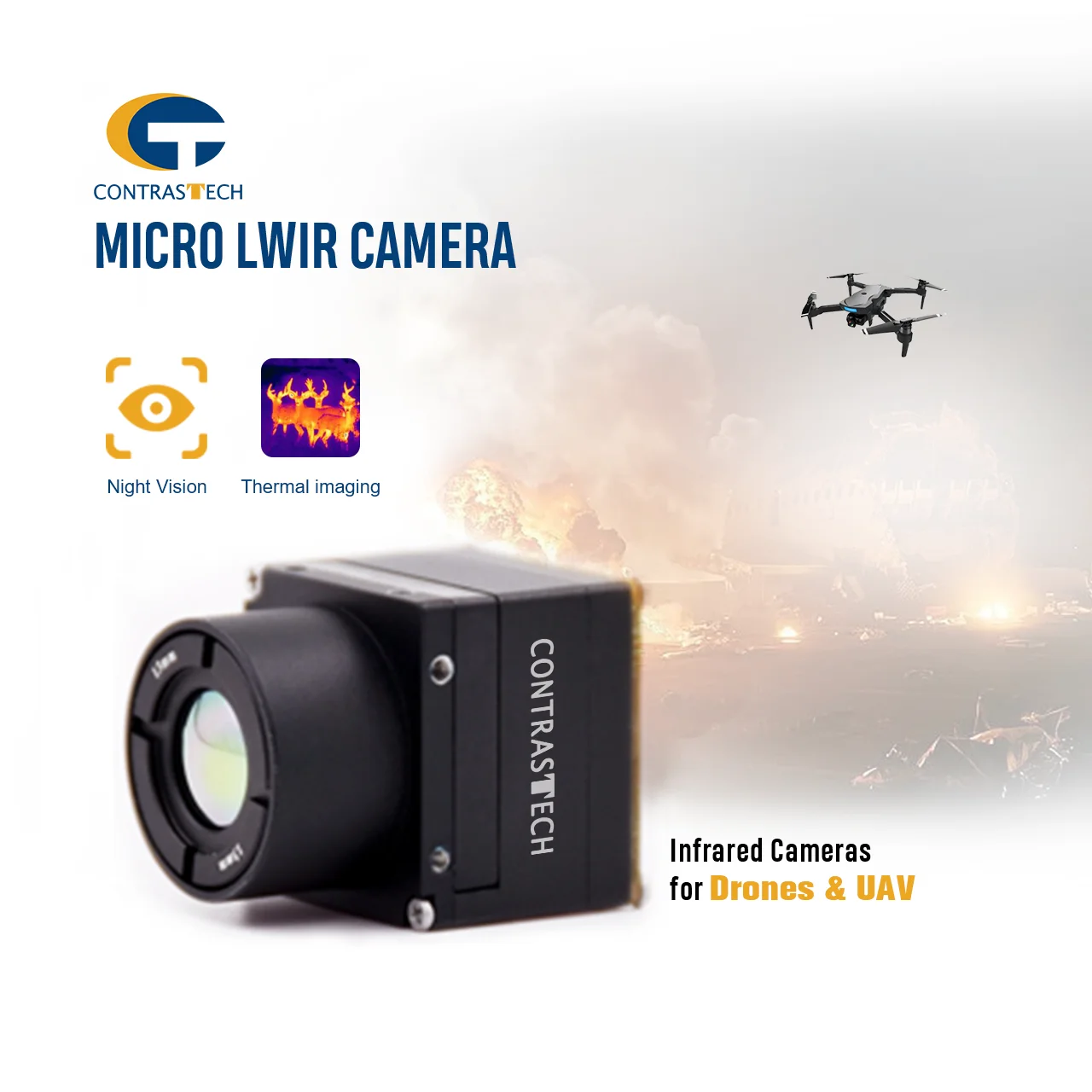 30Hz 12μm 640x512 High Resolution Radiometric Thermal Camera Module for Factory & Machine Vision Use