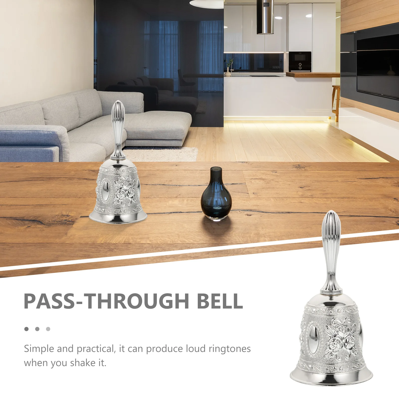 1 قطعة جرس اليد قسط سبائك الزنك معدن خمر نمط بصوت عال حلقة واضحة لخدمة الاستيقاظ التدريب الحيوانات الأليفة العملاء تنبيه #4