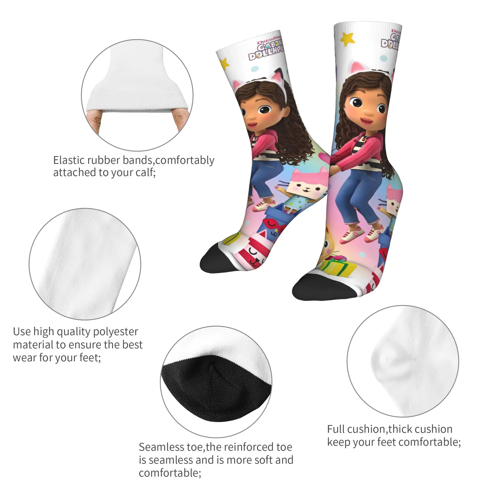 男性用靴下 G-gabbys DollhouseBirthday Card (1) ストッキング 滑り止め 暖かい ソフトソックス 春のファッション グラフィック ランニング スポーツソックス