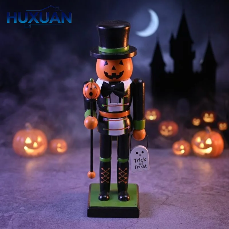 Halloween Wooden Nutcracker Wooden Nutcracker Figures Holiday Decor Goody Bag Fillers Spooky Decor Figurine for Home Display