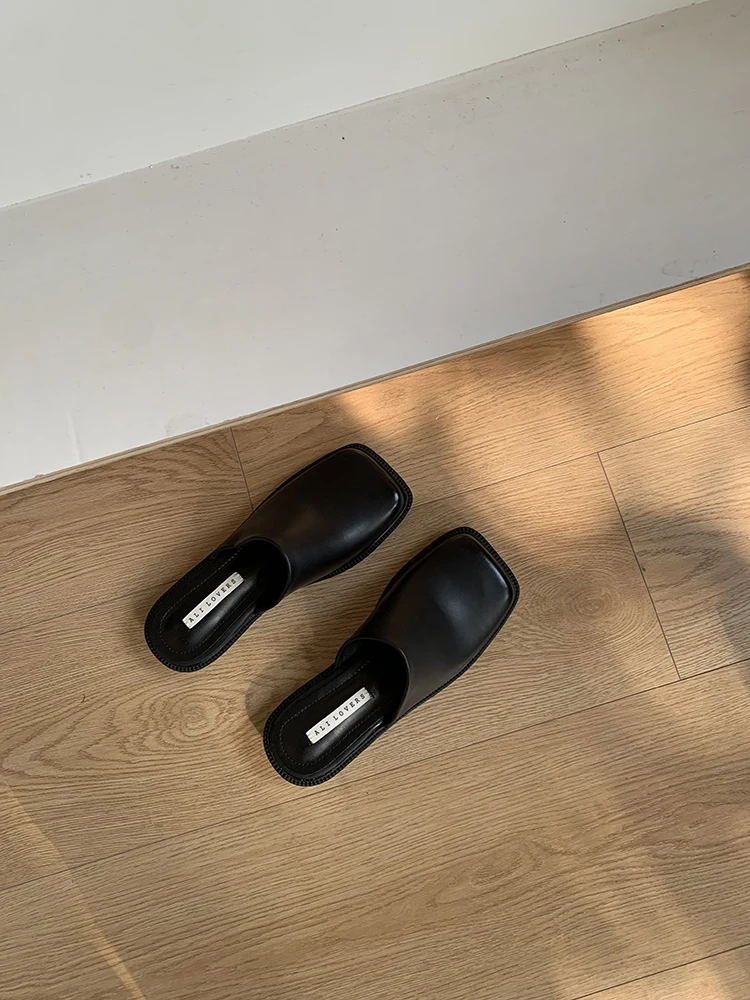 

Корейские кожаные слипоны на плоской подошве в стиле ретро, весенне-летние, для повседневной носки на улице, удобные слипоны