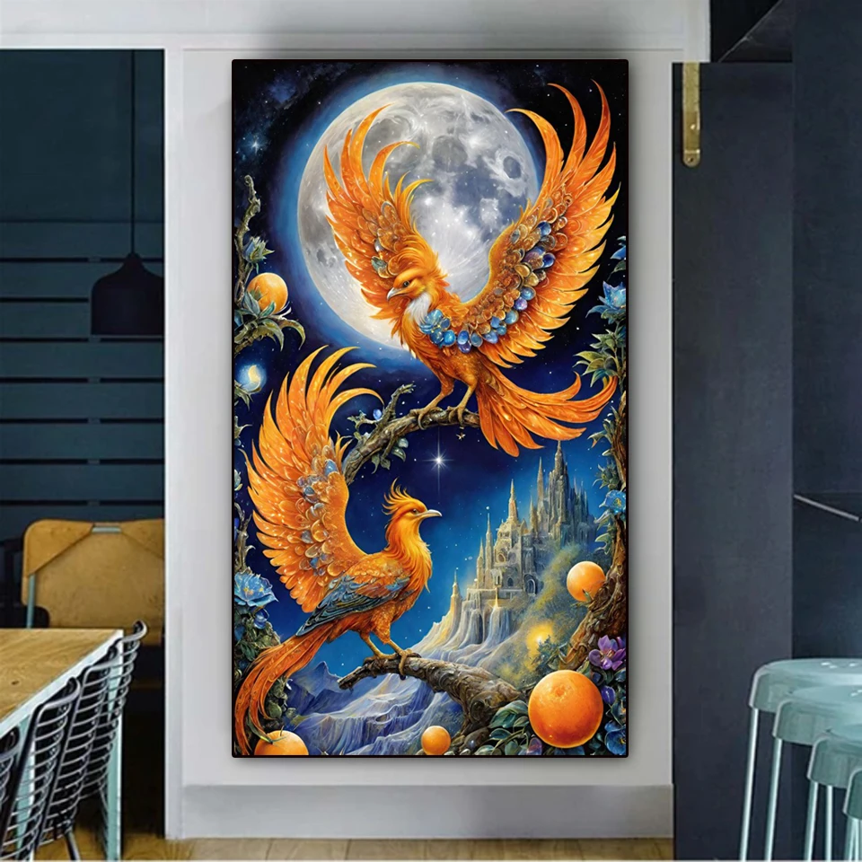 Fantasy Bird Diy Diamond Painting Cross Stitch Kit Phoenix Crane Swan Full Rhinestone Mosaic Animal Embroidery Home Decoration