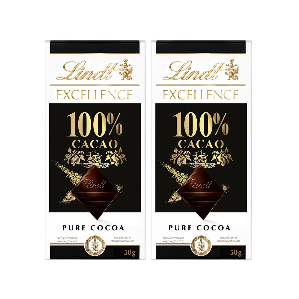 Lint Chocolate Excellence Dark 100 % 50 g x 2 Stück