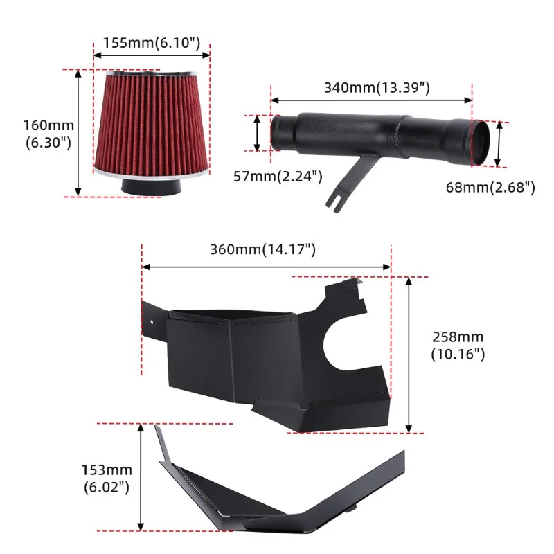 FORCompatible with the 10th generation 1.5L I4 Turbo turbo cold air intake system for the 16-21 Civic