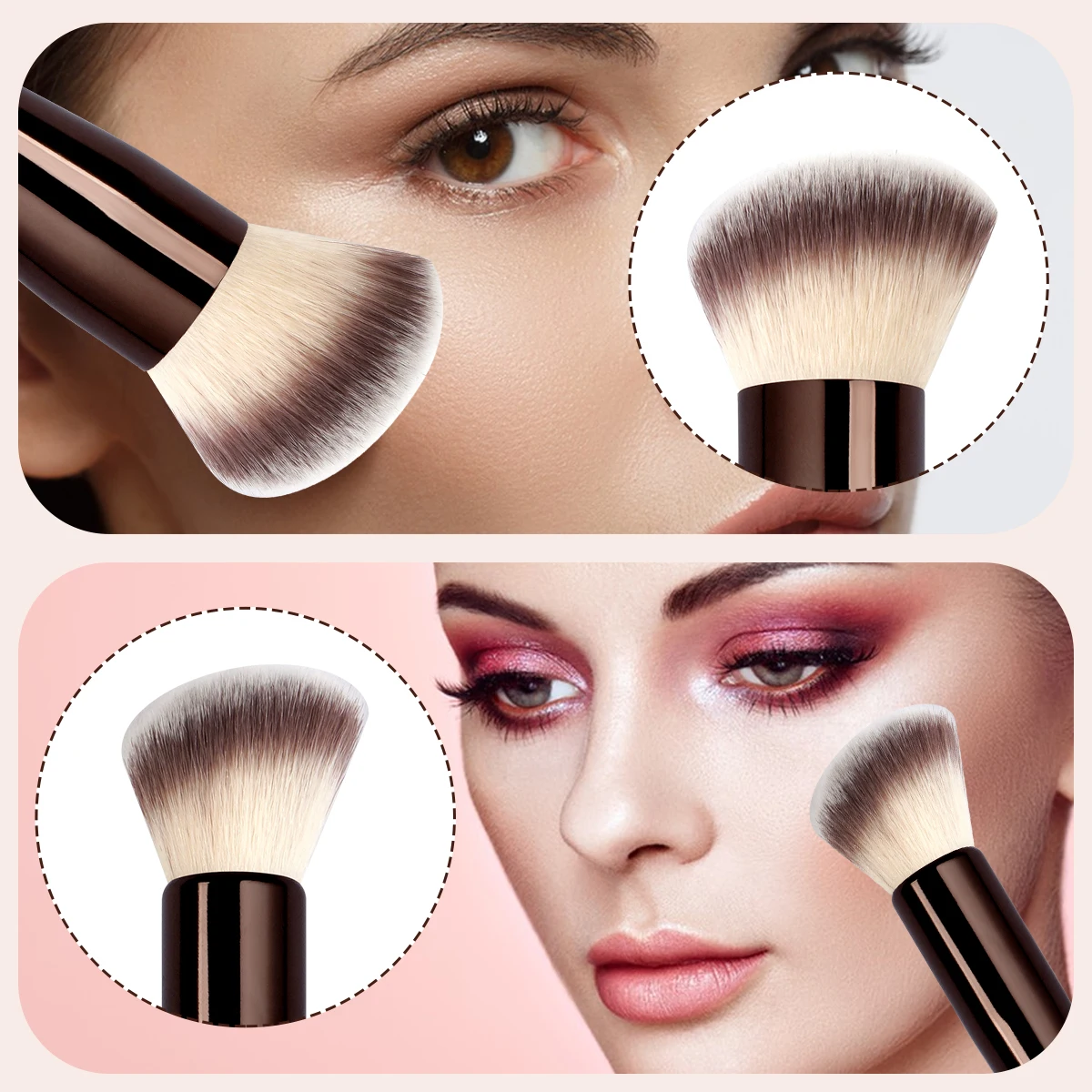 Doppelseitige Foundation Pinsel 1pc Kontur Sculpting Pinsel Pulver Rouge Pinsel Make-Up Pinsel Kosmetische Werkzeuge Gesichts Pinsel Schönheit