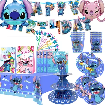 Lilo e Stitch Decorazione per feste di compleanno Palloncino Tazza Borsa regalo Piatto Tovagliolo Tovaglia Cakestand Articoli per feste