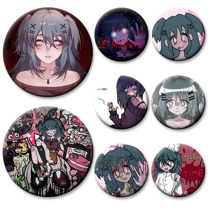 

Handmade Cartoon Badge Hot Horror Game Lacey's Games Anime Button Pins Lacey's Petshop Round Brooches for Backpack Accessories