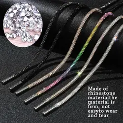 1PC Fashion Luxury Rhinestone ShoeLaces Bright Strings Diamond Shoe Laces Sneaker Laces Drawstring Cross Braiding Strap Accessor