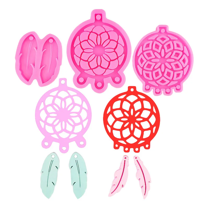 Dream Catcher Modeling Silicone Mould Crystal Epoxy Resin Waist Listing Keychain Wall Decoration Mirror Mold 17-601