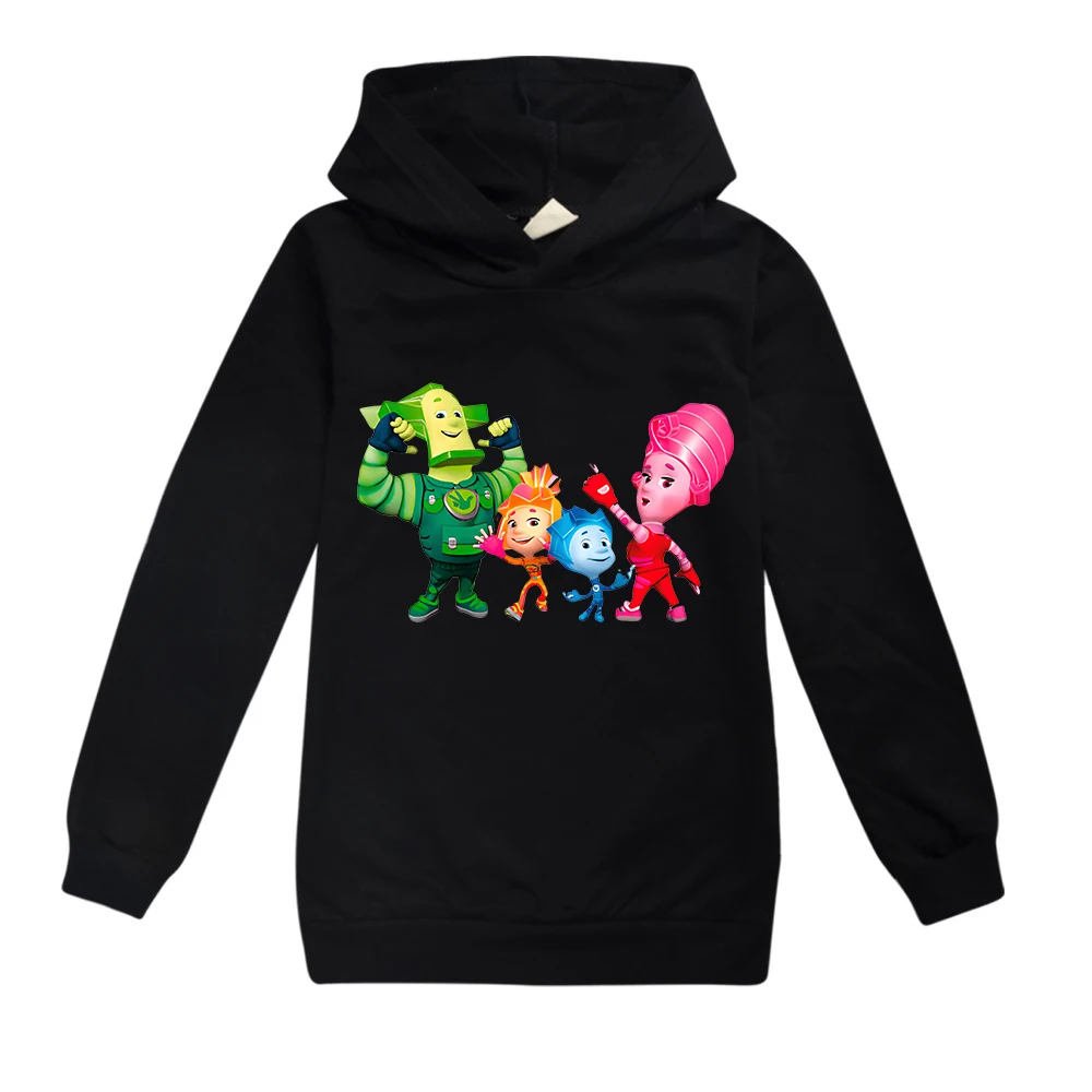 Kids Spring Autumn Hoodies for Boys Tops Cartoon The Fixies Sweatshirts Witch Wizard Funny Hooded Clothes Girls Long Sleeves