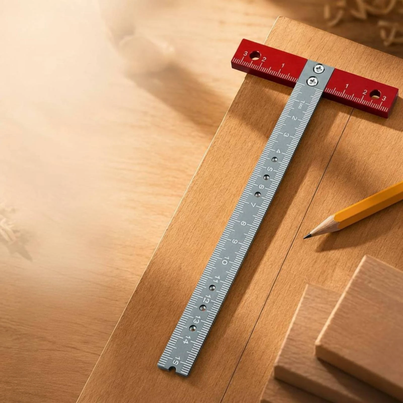 T-Square Ruler Accurate Marking Aluminum T-Square Woodworking Ruler Corrosion Resistant Measuring Tool Long-Lasting