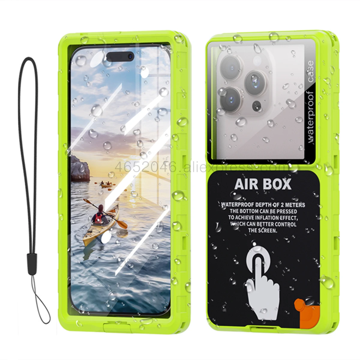 Universal IP68 Waterproof Case Built-in Screen Protector Inflated Touchscreen Beach Dustproof Cover 360 Shockproof Protective