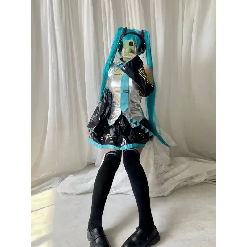 Hatsune Miku Cosplay Costume Set  Cute Anime JK Fashion Outfit High School Uniform Hallow New Year's Party Set Gifts view 5
