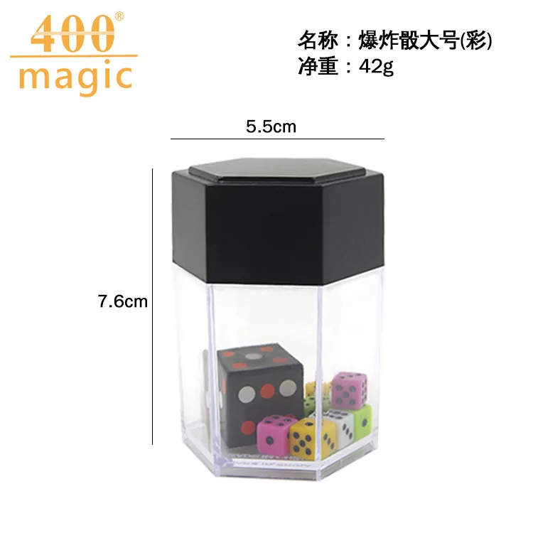 Large Colorful Exploding Dice, One Turns into Eight, Explosion Dice Magic Toy, Magic Props
