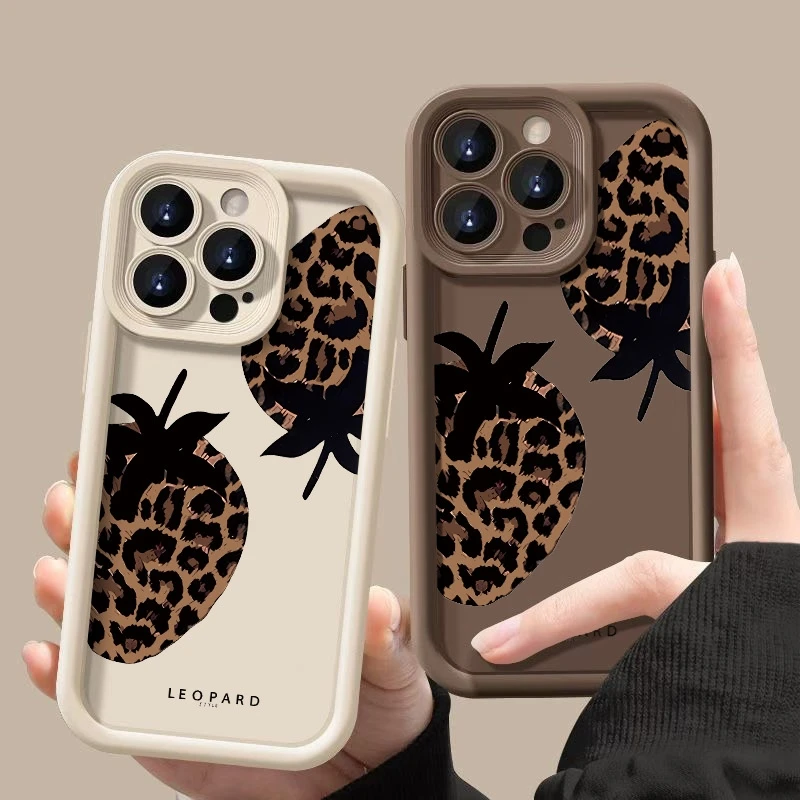 Cassa del telefono Fragola Stampa Leopardo Modello Per Honor X9C X9A X8C X8B X8A X8 X7A X6B Magic 6 5 400 Lite 300 200 Pro Copertura Del Respingente