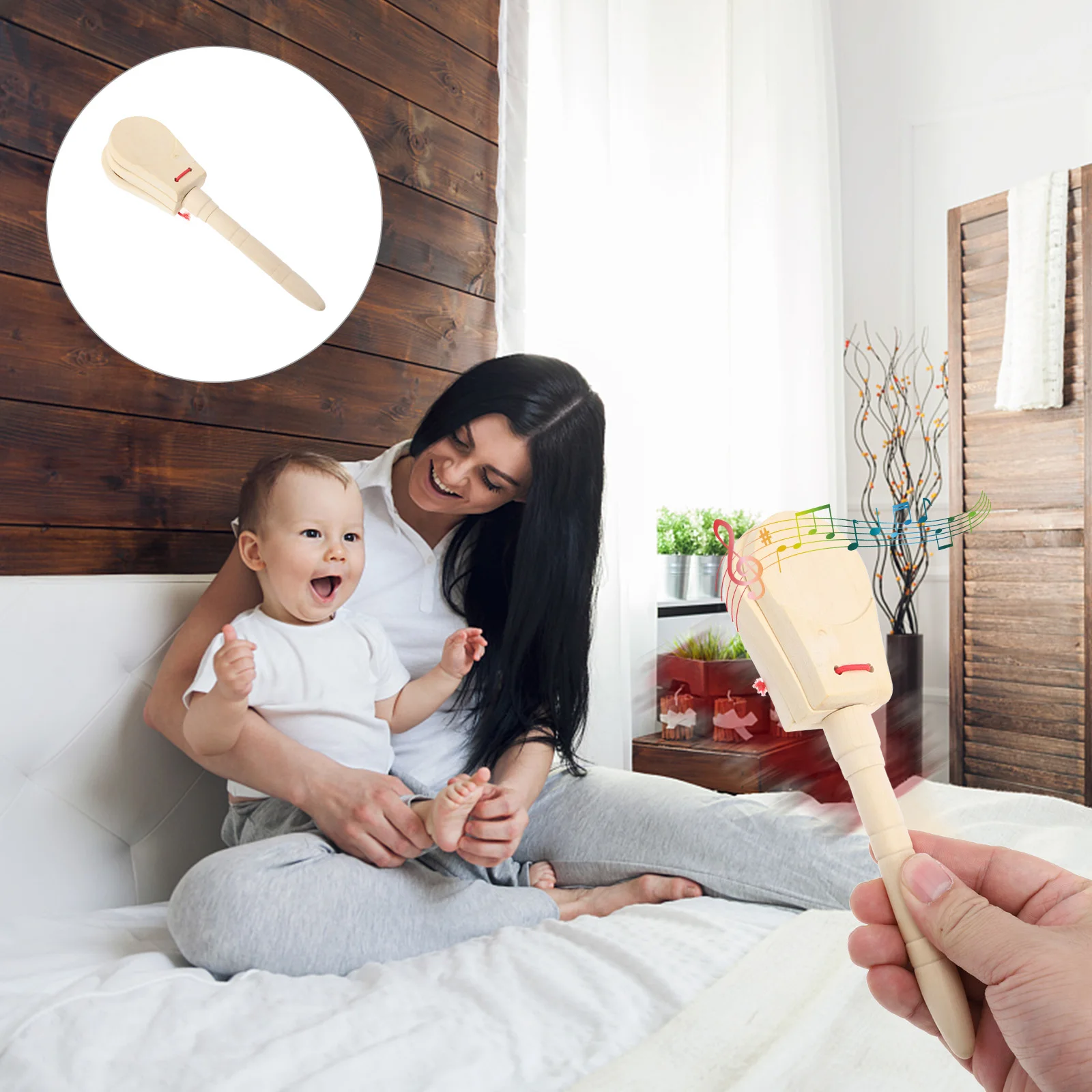 

Children's Percussion Instrument Cognitive Abilities of Musical Instruments Kids Castanet Home Interesting Wood Education Toys