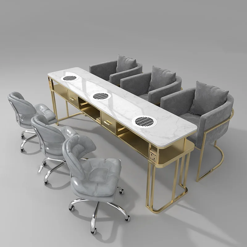 

Trendy Glamour Nail Table Exquisite Beauty Modern Luxury Nail Desk Simple Classic Mesa Para Manicura Profesional Salon Furniture
