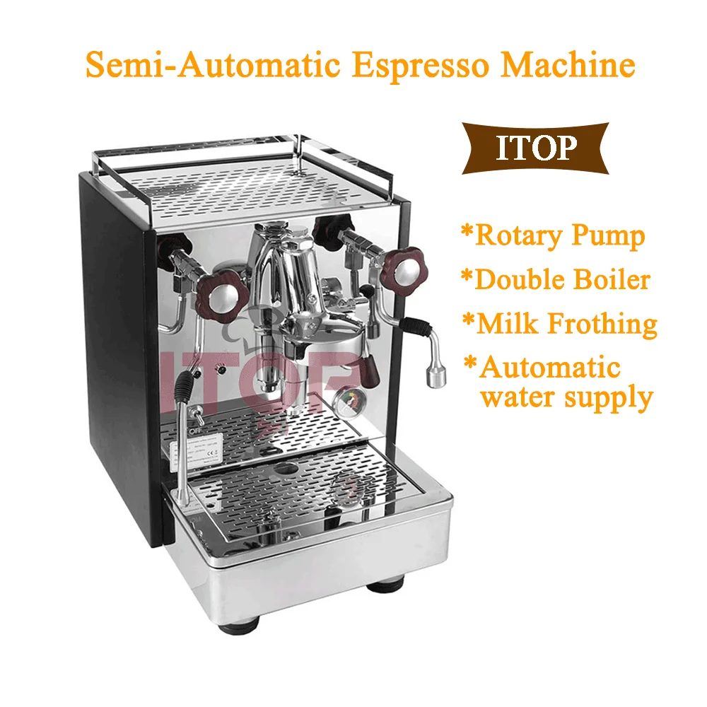 ITOP E61B Semi-Automatic Espresso Machine Rotary Pump Milk Frothing Double Boiler Automatic Water Supply Commercial Coffee Maker