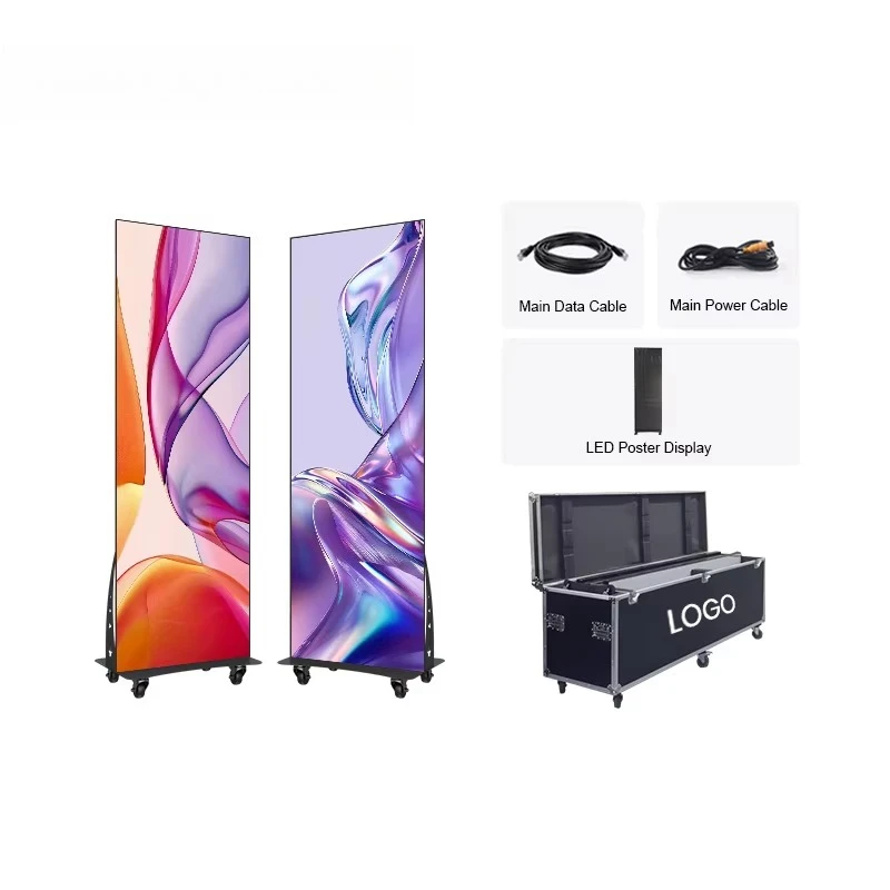 HD Indoor Outdoor Gob P1.86 P2 Foldable Poster 640mmx1920mm Led Module Panel Led Display Screen for Shop Windows
