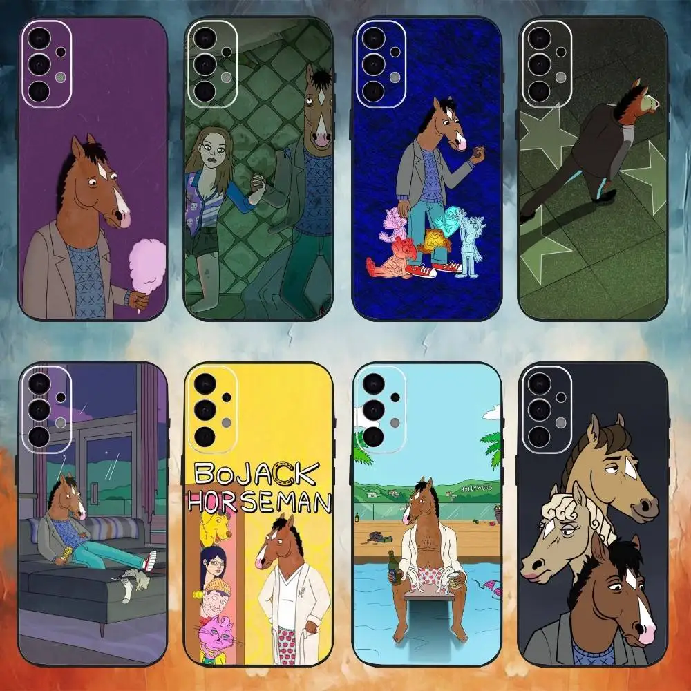 Чехол для телефона B-BoJack Horsemans для Samsung S25, S24, S21, S22, S23, S30, Ultra, S20, Plus, Fe, Note, 10,9,5G, черный чехол