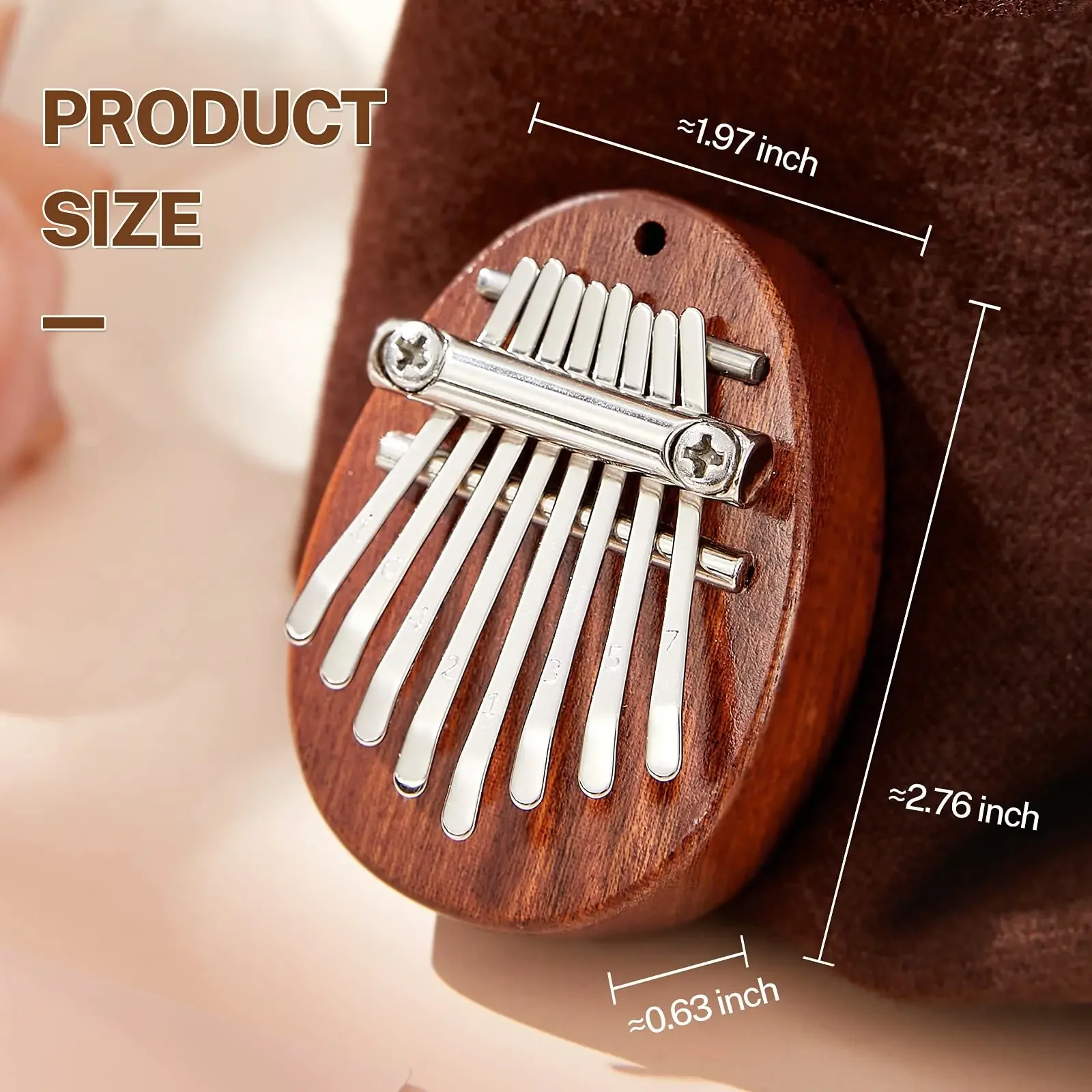 Mini Kalimba 8 Key Thumb Piano 1 Pack Water Drop Style Cute Instrument Portable Exquisite Gift Set for Kids image 4