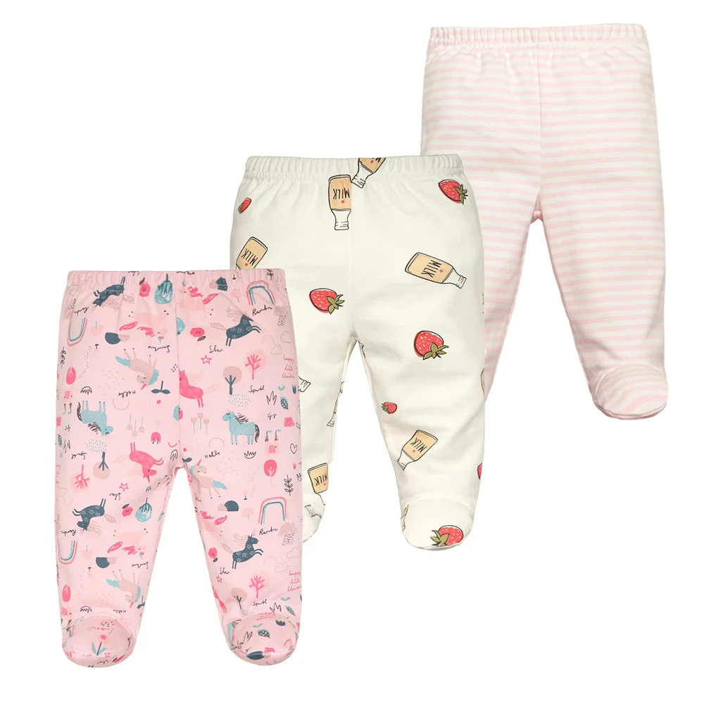 3PCS/lot Baby Pants 100% Cotton Autumn Spring Newborn Baby Boys Girls Trousers Kid Wear Infant Toddler Cartoon For Bebe Clothing