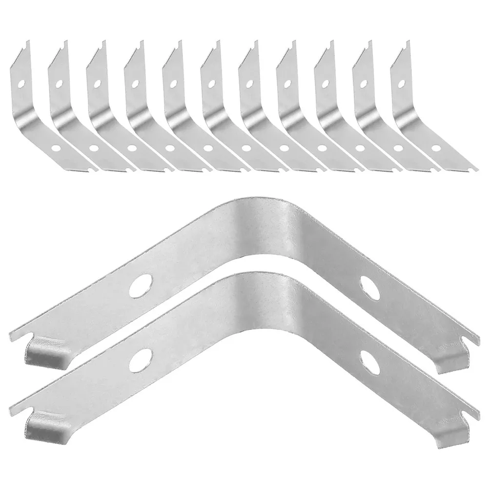 100Pcs Invisible Corner Brackets Picture Frame Backing Clips Aluminum Alloy Spring Clips for Photo Wall Hanging Framing Supplies