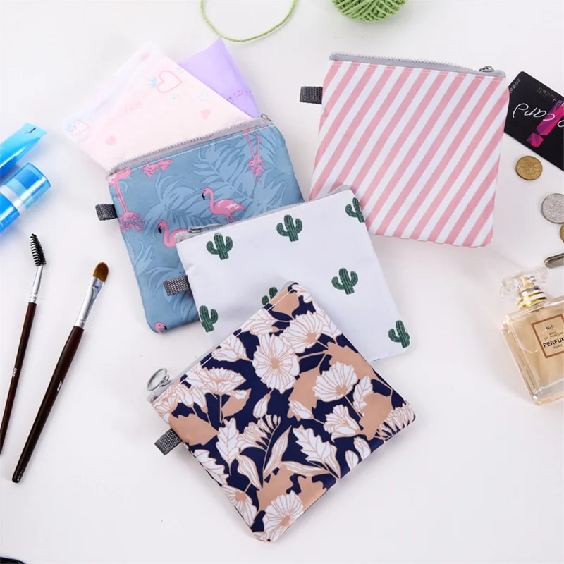 1Pcs Tampon Storage Bag Sanitary Pad Pouch Women Napkin Cosmetic Bags Organizer Ladies Makeup Bag Girls Tampon Holder Organizer