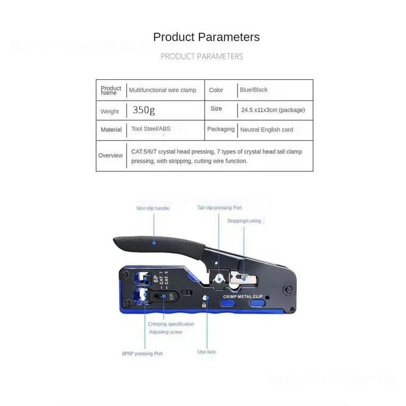 Network cable clamp pliers stripping  Crimping pliers/Professional Network Cable Tester RJ45 RJ11 RJ12 CAT5 UTP LAN Cable Tester