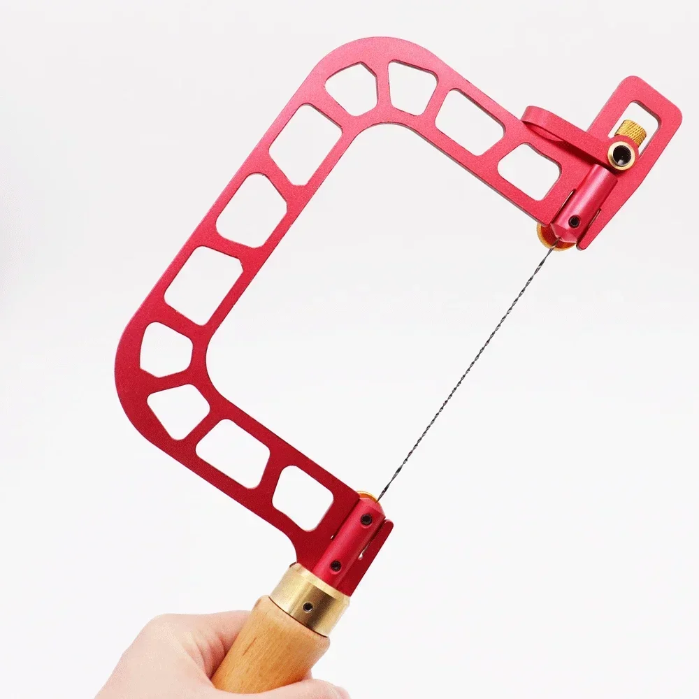 Sega a mano a forma di U con tensione a leva sega a mano utensile a spirale lama per sega per strumento per gioielli strumento per la lavorazione del legno