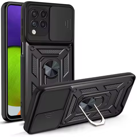 Shockproof Magnetic Case for Samsung Galaxy A02 A10s A20 A30 A20s A22 4G A13 5G Slide Camera Protect Stand Ring Cover