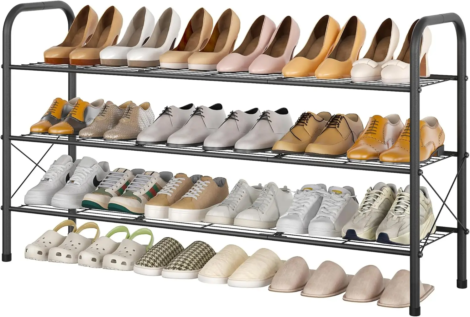 

3 Tier Mesh Style Shoe Rack, Entryway Shoe Shelf, Storage Organizer, Rack for Closet, Space Save for Bathroom