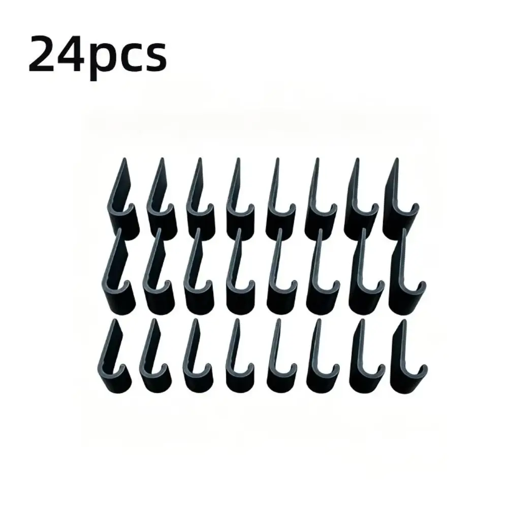 24Pcs Plastic Car Dashboard Wire Clips Hook Shaped 3D Printed Dashboard Cable Clips Adhesive Mount Clip-On Car Wire Organizers