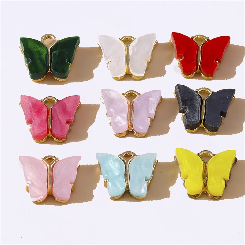 

Duarte 20Pcs/Lot Fashion Colorful Acrylic Flying Butterfly Charms Pendants for Jewelry Making Necklaces Earrings Bracelets Gifts