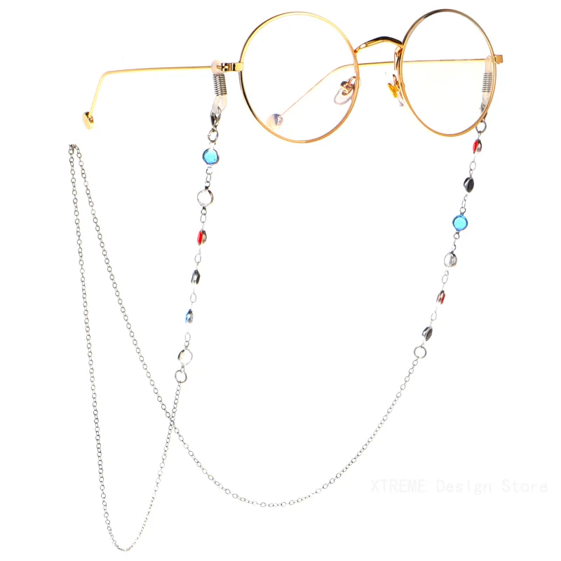 Fashion Chic Women's Gold Silver Sunglasses Chains Reading Beaded Glasses Chain Eyewear Cord Lanyard Necklace