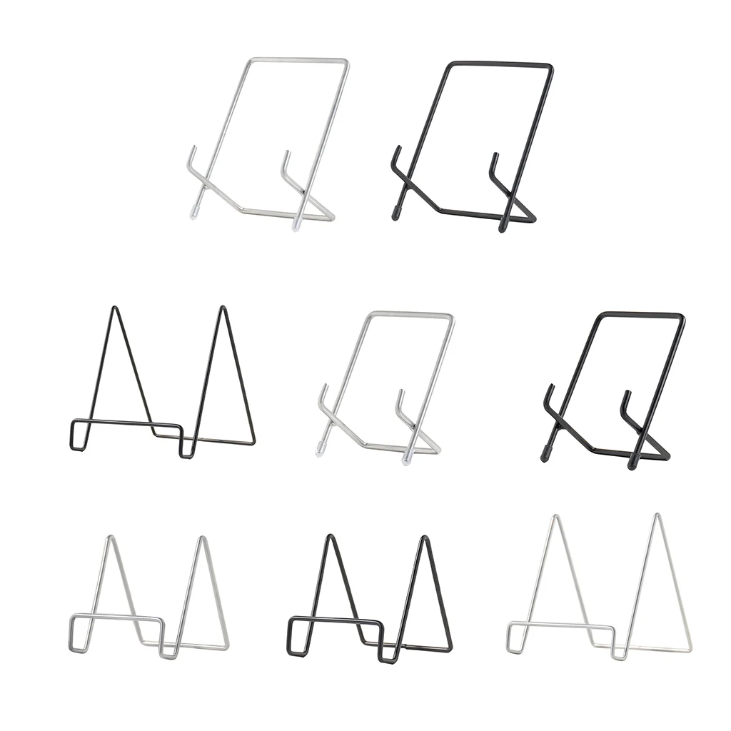 Compact Metal Wire Easel Plate Holder Decorative Tabletop Frame Display Stand for Art Tile Book Showcase