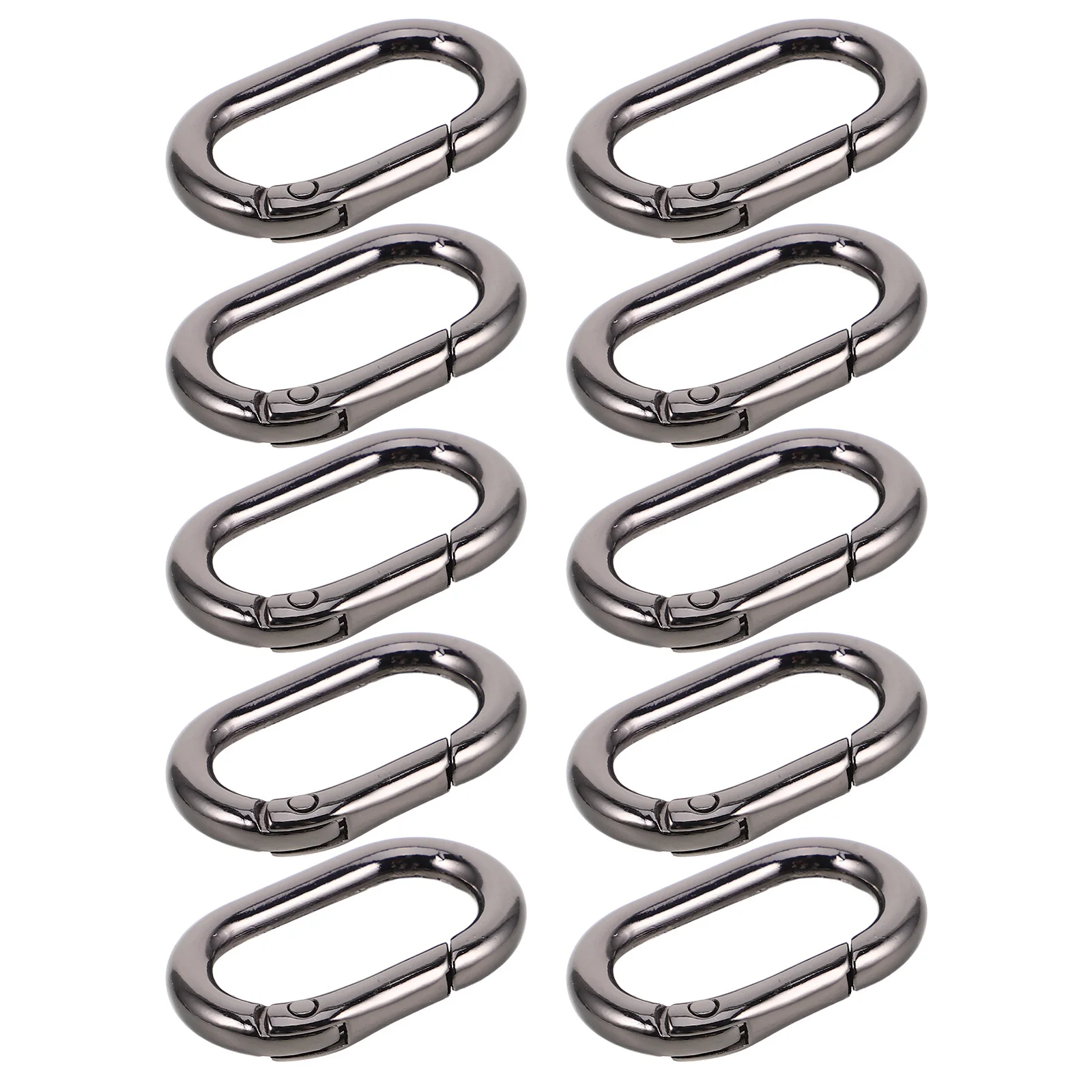 

10Pcs Metal Oval Spring Rings Carabiner Clip Keyring Buckle for Bag Accessories Handbag Hardware Purse Supplies